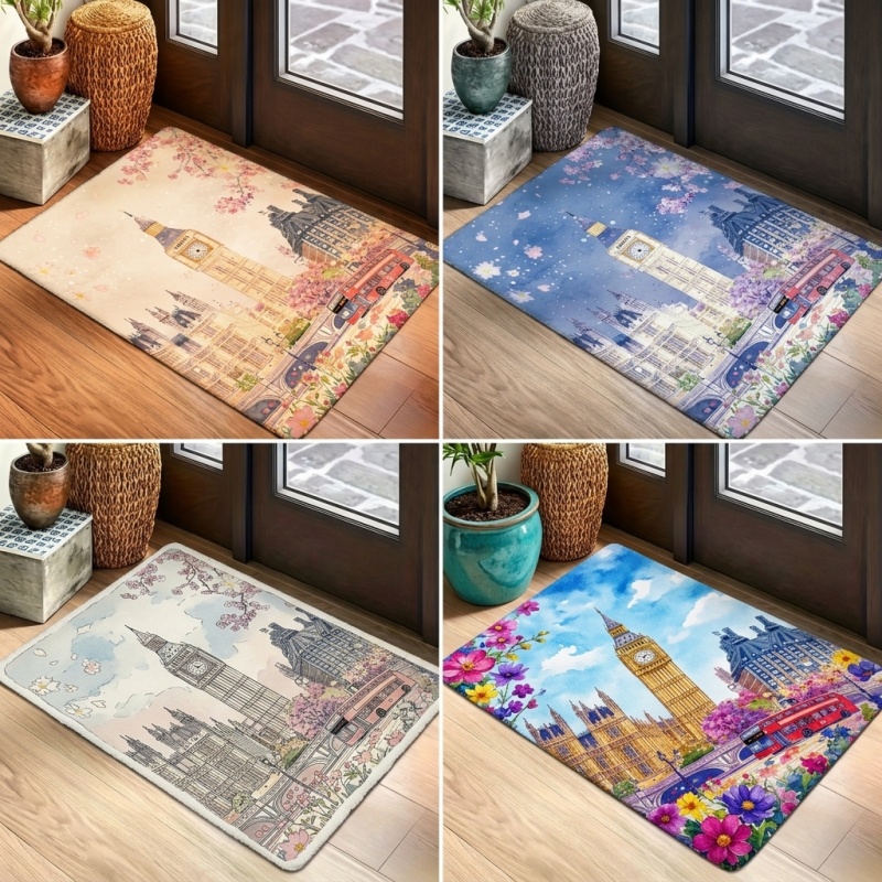Commercial Printing London - Nieuwste aquarel London Big Ben vloerkleed,