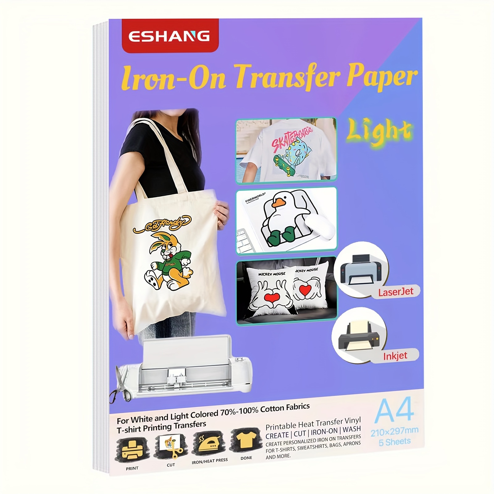 Printable Heat Transfer Vinyl - A4-formaat warmteoverdrachtspapier voor lichte stof 5