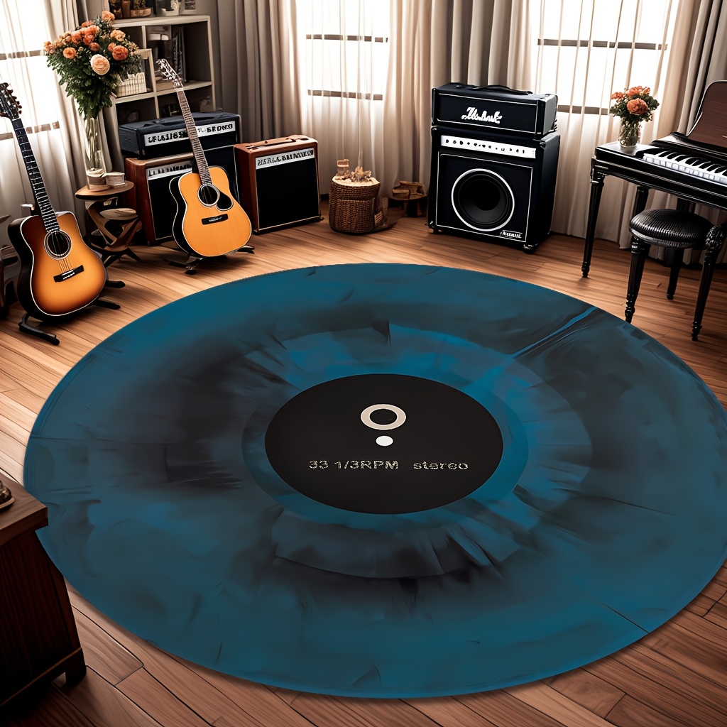 Retro muziek vinylplaat rond v - Commercial Vinyl Printing Machine recensie en prijs
