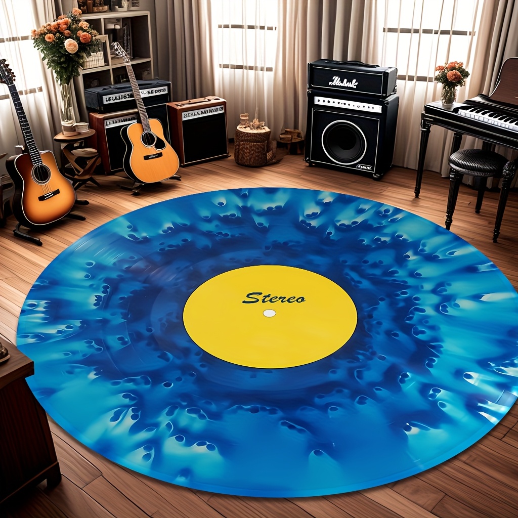 Retro muziek vinylplaat rond v - Commercial Vinyl Printing Machine recensie en prijs